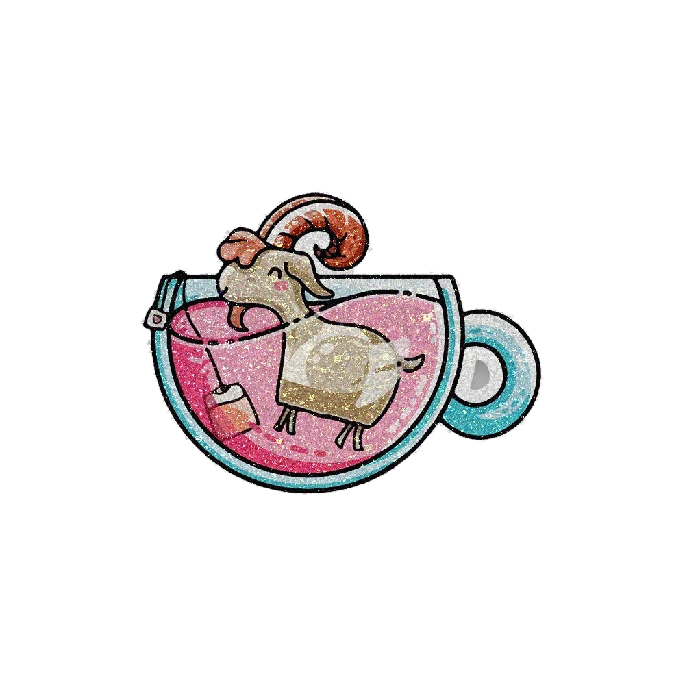 Goat Tea Glitter Sticker